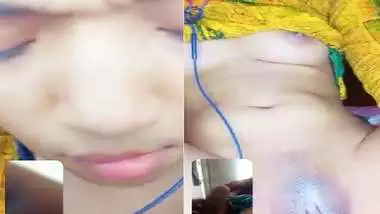 Wet pussy GF masturbating during video call sex