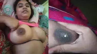 Huge milking boob wife lactating with hubby pressing nipple